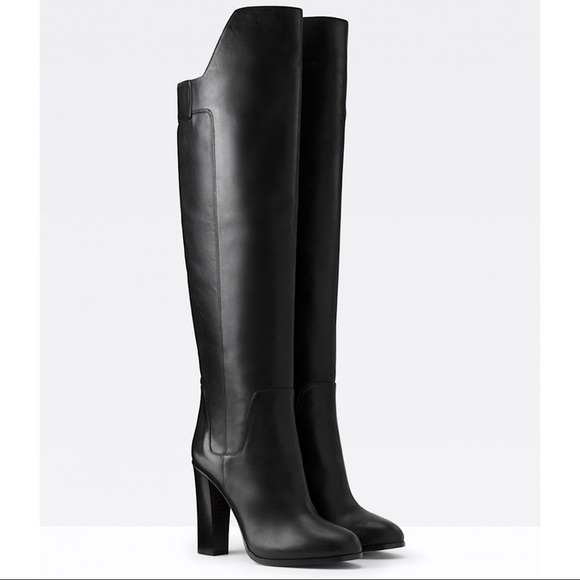 VINCE ‘Dempsey’ Over The Knee Leather Heeled Boots - Picture 2 of 8